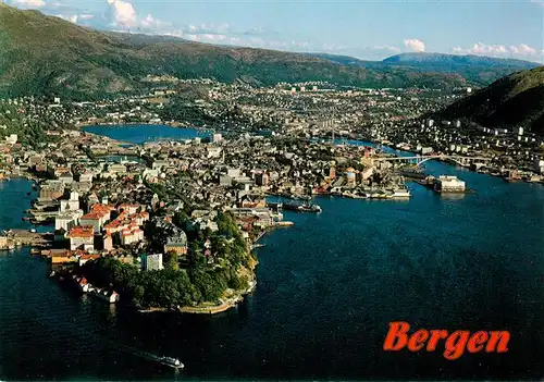 AK / Ansichtskarte 73916502 Bergen__Norge Fliegeraufnahme