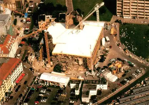 AK / Ansichtskarte  Dresden_Elbe 1. Gottesdienst in der Frauenkirche 1998 nach Zerstoerung 1945 Fliegeraufnahme