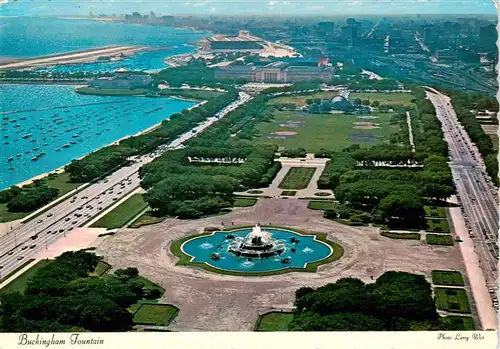 AK / Ansichtskarte  Michigan Buckingham Fountain Aerial View