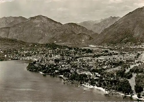 AK / Ansichtskarte  Ascona_Lago_Maggiore_TI Fliegeraufnahme mit Campingplatz