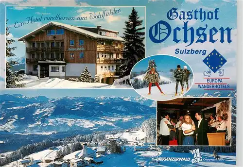 AK / Ansichtskarte  Sulzberg_Vorarlberg_AT Europa Wanderhotel Gasthof Ochsen Panorama Tanzraum Langlauf