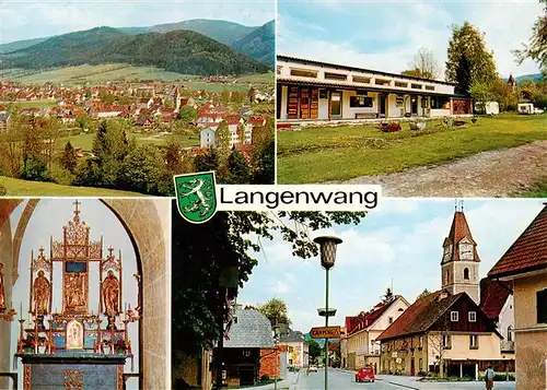 AK / Ansichtskarte 73916610 Langenwang_Steiermark Panorama Camping Kirche Altar Ortspartie