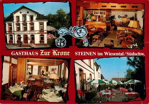 AK / Ansichtskarte 73916627 Steinen_Wiesental Gasthaus Zur Krone Gastraeume Terrasse