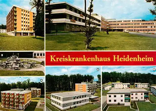 AK / Ansichtskarte 73916649 Heidenheim_Brenz Kreiskrankenhaus Schwestern Appartement Brunnenanlagen Schwesternschule mit Schwimmhalle Wohnhaeuser 