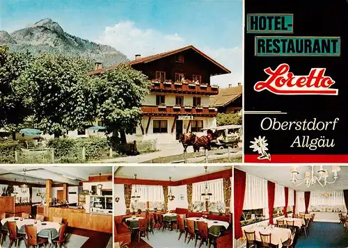 AK / Ansichtskarte 73916658 Oberstdorf Hotel Restaurant Loretto Gastraeume
