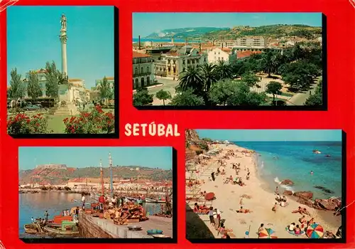 AK / Ansichtskarte  Setubal_PT Monument Panorama Hafen Strand