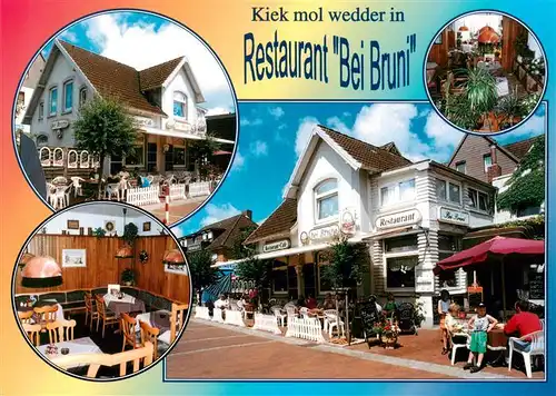 AK / Ansichtskarte 73916691 Buesum_Nordseebad Restaurant Bei Bruni Gastrum Terrasse