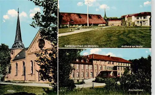 AK / Ansichtskarte  Kaltenkirchen_Holstein Kirche Arzthaus am Markt Krankenhaus