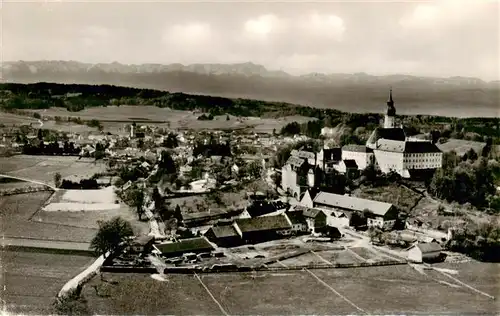 AK / Ansichtskarte  Ammersee_Bayern Kloster Andechs mit Erling und Alpenkette 