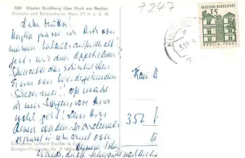 AK / Ansichtskarte 73916786 Horb_Neckar Kloster Kirchberg Domaene und Berneuchener Haus Fliegeraufnahme
