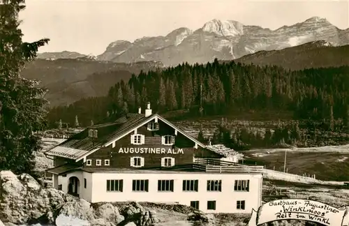 AK / Ansichtskarte 73916826 Winklmoos_Winkelmoos_Reit_im_Winkl Augustiner Alm mit Loferer Steinberge