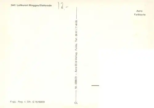 AK / Ansichtskarte  Datterode Fliegeraufnahme