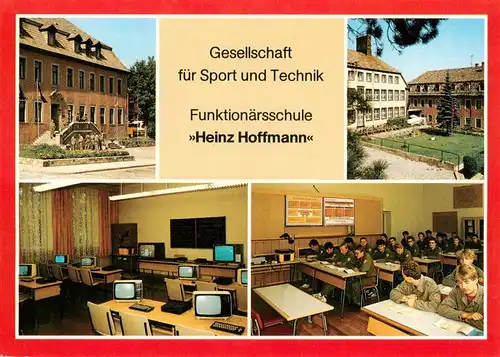 AK / Ansichtskarte 73916854 Blankenburg_Harz Gesellschaft fuer Sport und Technik Funktionaersschule Heinz Hoffmann Klassenzimmer Technikraum