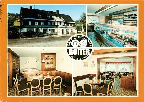 AK / Ansichtskarte 73916856 Schellerhau Cafe Conditorei Rotter Gastraeume Kuchentheke