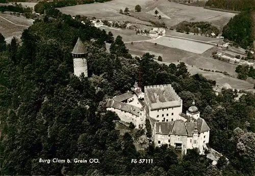 AK / Ansichtskarte  Grein_Donau_Oberoesterreich_AT Burg Clam Fliegeraufnahme