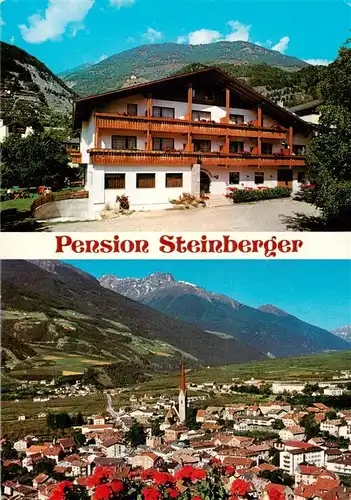 AK / Ansichtskarte 73916927 Schlanders_Suedtirol_IT Pension Steinberger Fliegeraufnahme