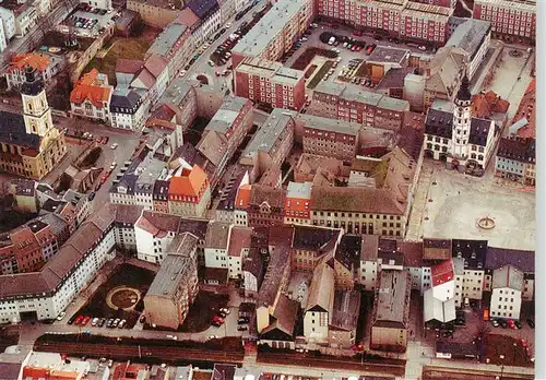 AK / Ansichtskarte 73916958 Gera Zentrum mit Marktplatz Fliegeraufnahme