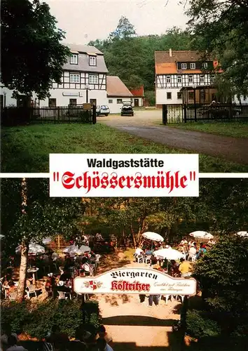 AK / Ansichtskarte 73916962 Eisenberg__Thueringen Waldgaststaette Schloessersmuehle Biergarten