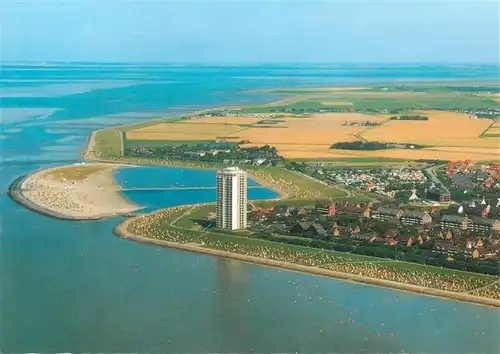 AK / Ansichtskarte  Buesum_Nordseebad Nordteil mit Sandstrand Perlebucht Fliegeraufnahme