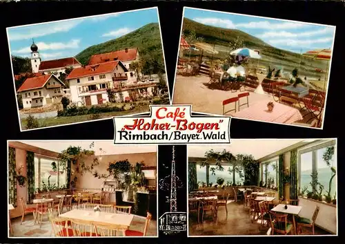 AK / Ansichtskarte 73916968 Rimbach_Bayrischer_Wald Cafe Pension Hoher Bogen Gastraeume Terrasse