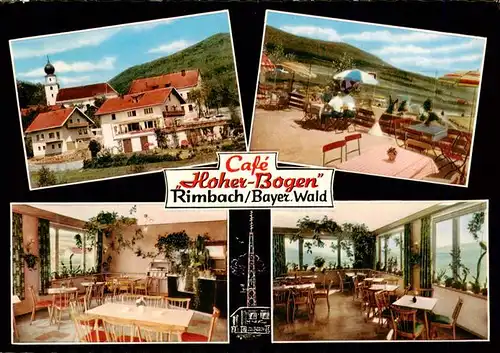 AK / Ansichtskarte  Rimbach_Bayrischer_Wald Cafe Pension Hoher Bogen Gastraeume Terrasse