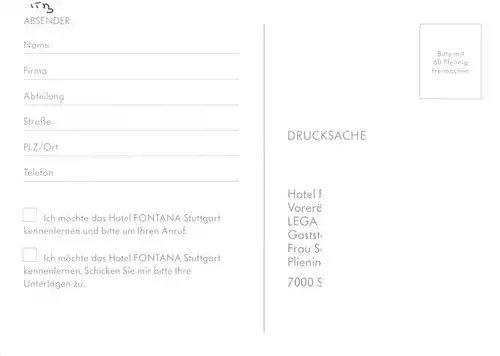 AK / Ansichtskarte  Stuttgart Fontana Business Hotel