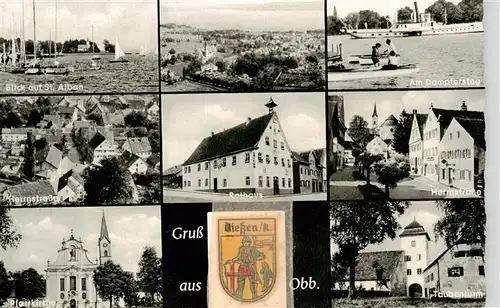 AK / Ansichtskarte 73917030 Diessen_Ammersee St Albanblick Am Dampfersteg Herrnstrasse Rathaus Pfarrkirche Taubenturm