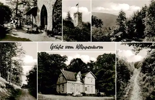 AK / Ansichtskarte 73917052 Rinteln_Weser Ausflugsziel Waldkater Klippenturm Gasthaus Waldwege Turm