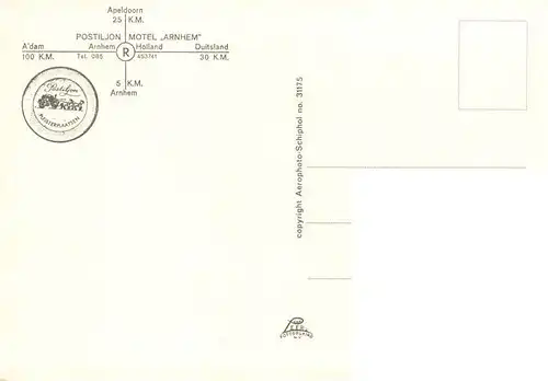 AK / Ansichtskarte  Apeldoorn_NL Postiljon Motel Arnhem Fliegeraufnahme