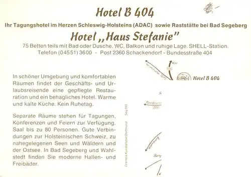AK / Ansichtskarte 73917146 Bad_Segeberg Hotel B404 Hotel Haus Stefanie Gastraeume