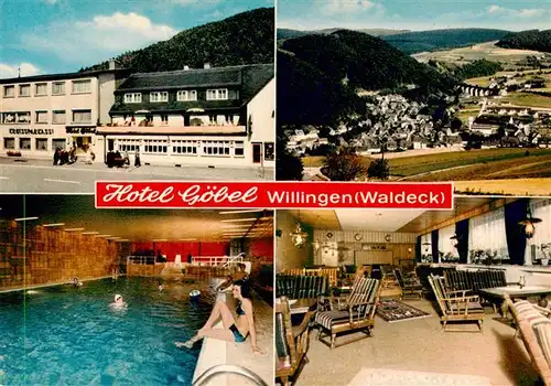 AK / Ansichtskarte  Willingen_Sauerland Hotel Goebel Hallenbad Gastraum Panorama