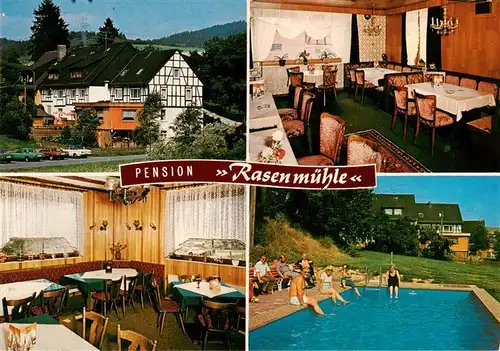 AK / Ansichtskarte 73917168 Wolfhagen Pension Rasenmuehle Gastraeume Schwimmbad