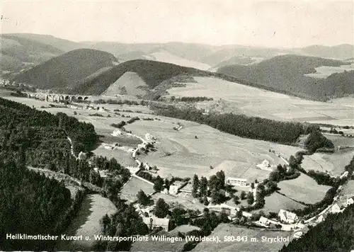 AK / Ansichtskarte  Willingen_Sauerland Fliegeraufnahme mit Strycktal