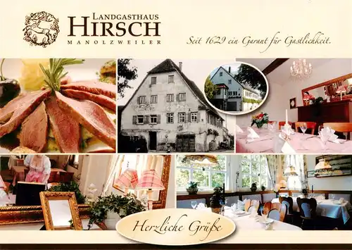 AK / Ansichtskarte 73917194 Manolzweiler Landgasthaus Hirsch Gastraeume Teilansichten