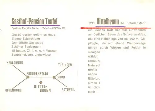 AK / Ansichtskarte  Bittelbronn_Horb Gasthof Pension Teufel Park Panorama