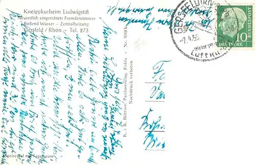 AK / Ansichtskarte  Gersfeld_Rhoen Kneippkurheim Ludwigsstift