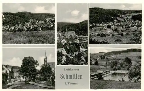 AK / Ansichtskarte  Schmitten__Taunus Teilansichten Panorama Freibad