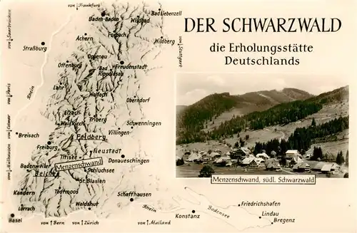 AK / Ansichtskarte 73917331 Menzenschwand Panorama Landkarte Schwarzwaldgebiet