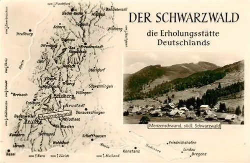 AK / Ansichtskarte  Menzenschwand Panorama Landkarte Schwarzwaldgebiet