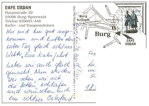 AK / Ansichtskarte  Burg_Spreewald Café Urban Burger Trachten