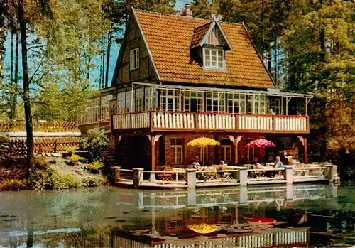 AK / Ansichtskarte  Bad_Muender Ausflugsgaststaette Waldschloesschen am Osterberg Terrasse am Wasser