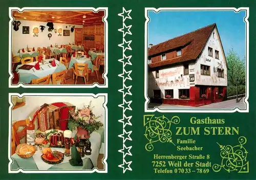 AK / Ansichtskarte 73917425 Weil_der_Stadt Gasthaus Zum Stern Gastraeume