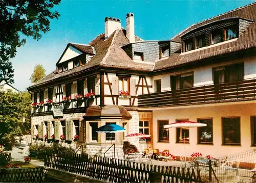 AK / Ansichtskarte 73917438 Mespelbrunn Schlossgaststaette Cafe und Pension