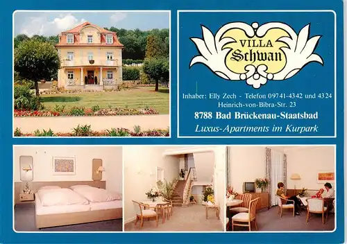 AK / Ansichtskarte  Bad_Brueckenau Villa Schwan Staatsbad Appartement Sitzecke