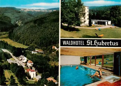 AK / Ansichtskarte  Heigenbruecken Fliegeraufnahme Waldhotel St Hubertus Hallenbad