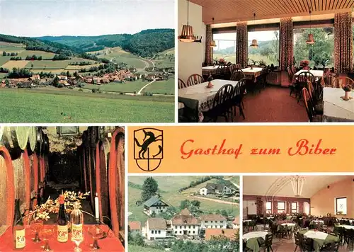 AK / Ansichtskarte 73917516 Speicherz_Rhoen_Motten_Bayern Panorama Gasthof zum Biber Gastraeume Weinkeller