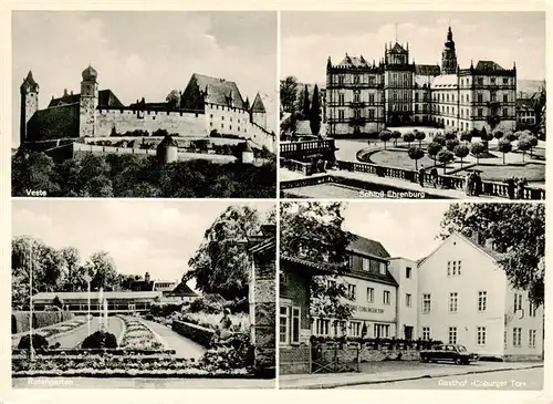 AK / Ansichtskarte 73917523 Coburg Veste Coburg Schloss Ehrenburg Rosengarten Gasthof Coburger Tor