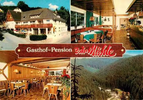 AK / Ansichtskarte 73917524 Schuebelhammer Gasthof Pension zur Muehle Gastraeume Panorama