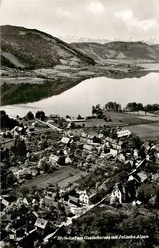 AK / Ansichtskarte  Steindorf_Ossiacher_See_Kaernten_AT Fliegeraufnahme mit Julische Alpen