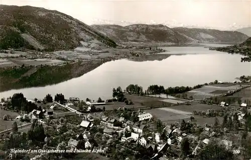 AK / Ansichtskarte  Steindorf_Ossiacher_See_Kaernten_AT Fliegeraufnahme mit Julische Alpen